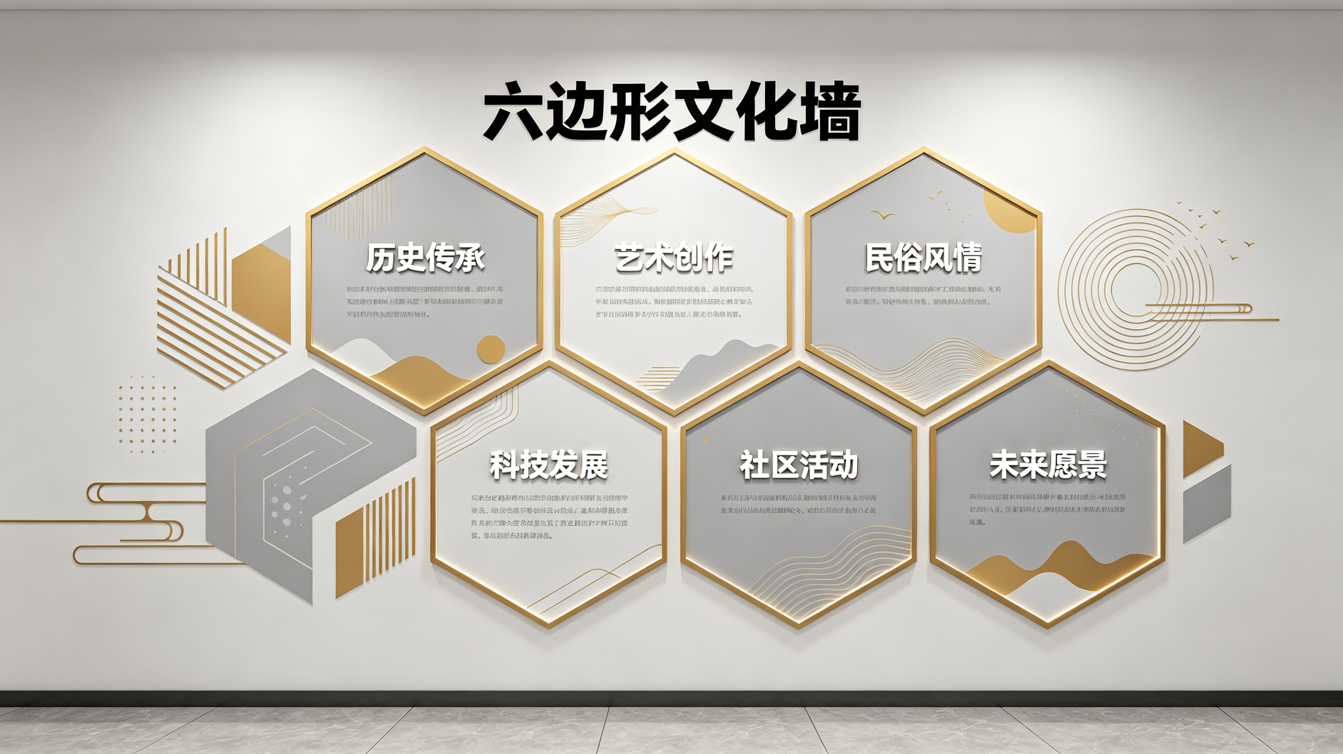  威信企业文化墙 | 六边形信息美学